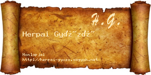 Herpai Győző névjegykártya